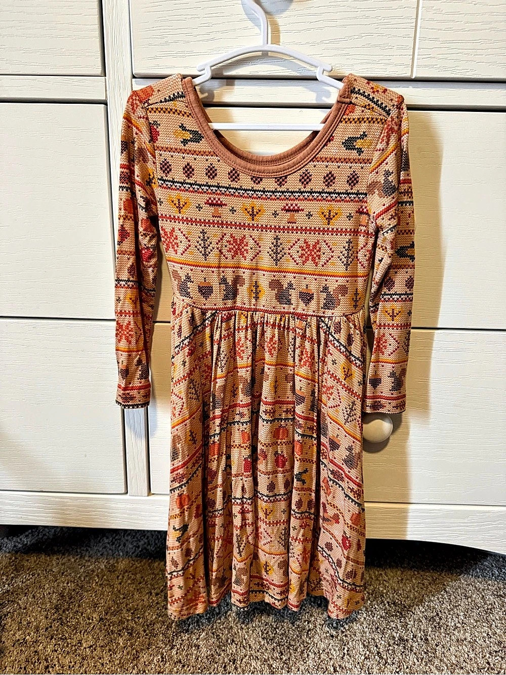 Fall Play Patterned Long Sleeve Dress Size 2T Like New